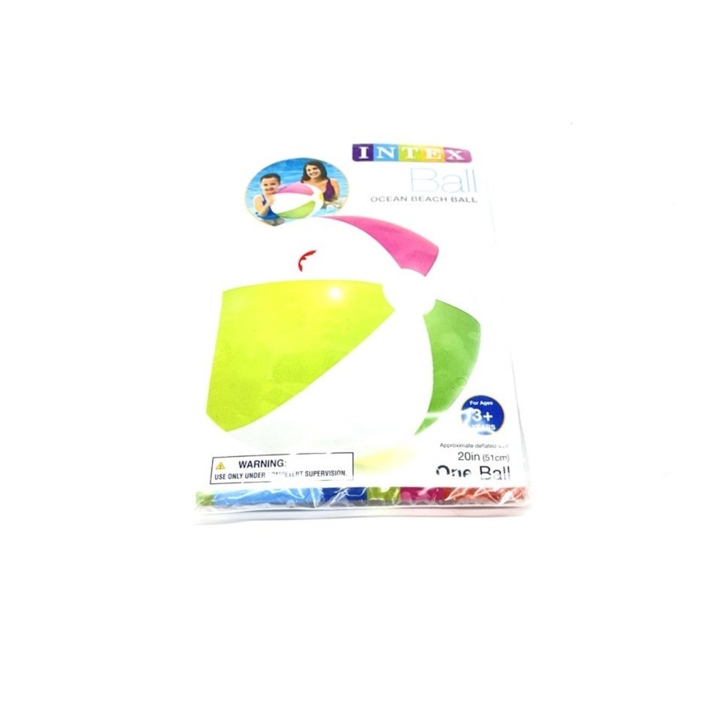 VTG Intex Inflatable Beach Ball 20 Inch Glossy Panel Multi Color Pool Ball